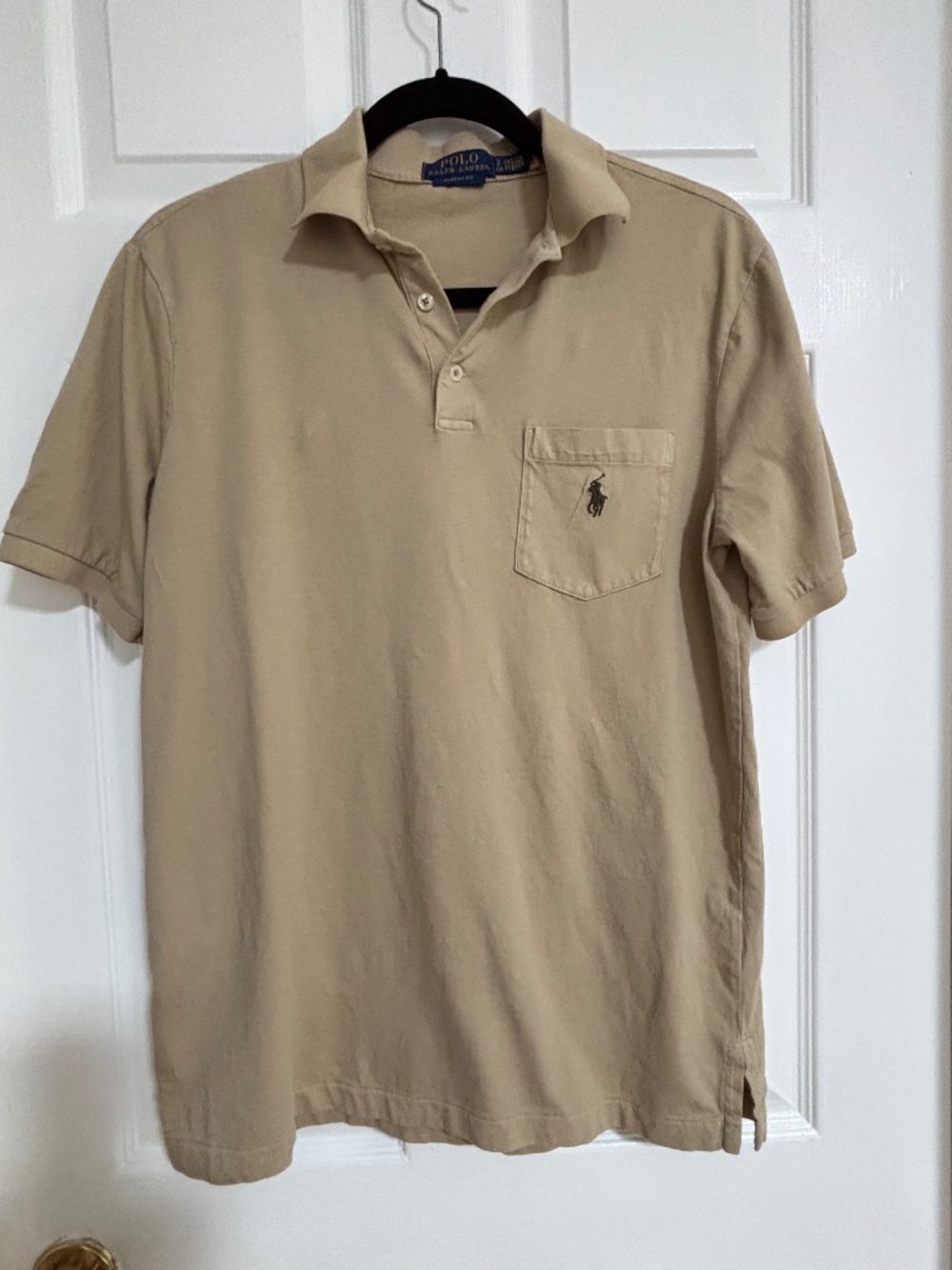 Polo Ralph Lauren Men’s Classic Fit Garment-Dyed Pocket Polo - Tan/Khaki - Small